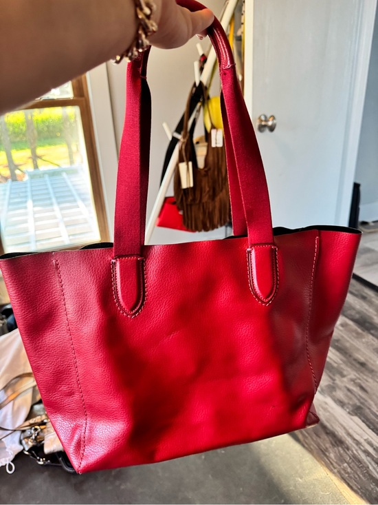 Coach Handbags - Coach Red Leather Tote with Dual Shoulder Straps